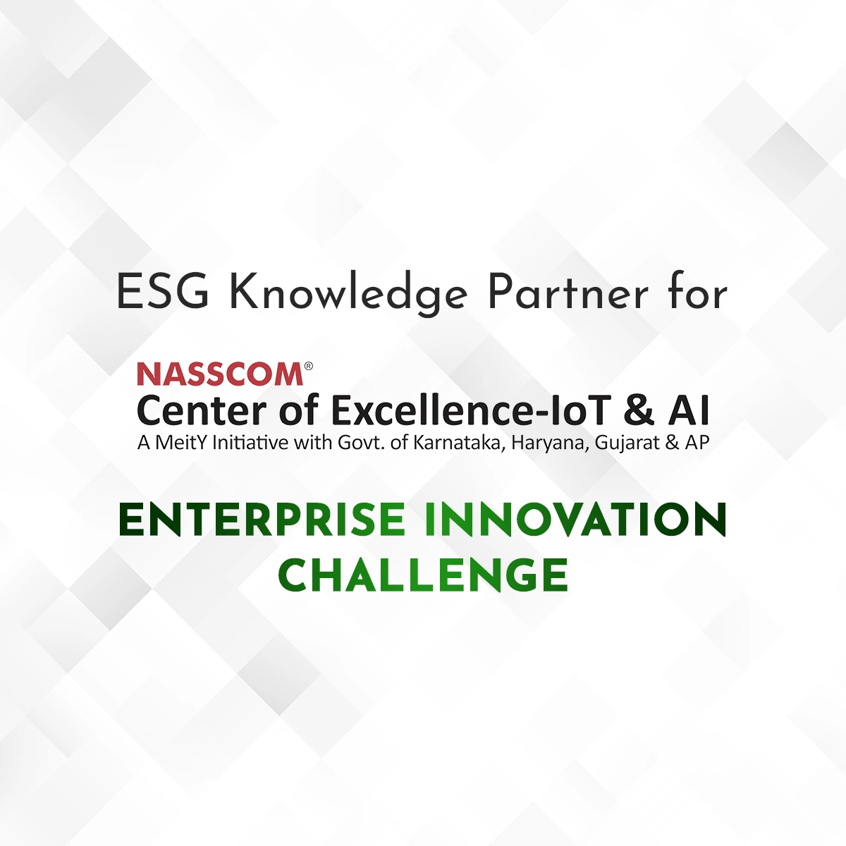 At Quest is the knowledge partner on ESG for this Innovation challenge in India